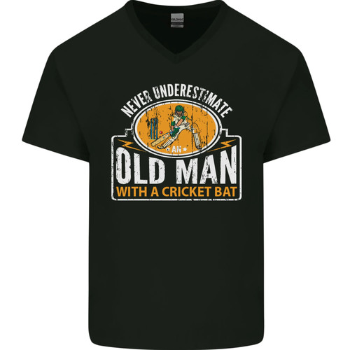 Old man with cricket bat - with,