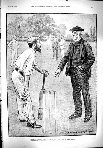 Old print 1900 sport - print, cricket